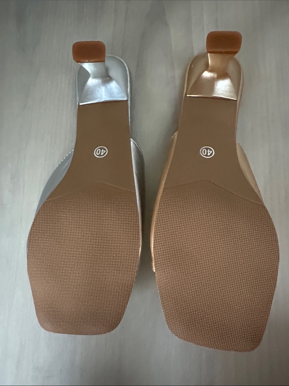 Metallic Sun & Moon Slide Mules — Silver and Gold - Never Worn - Picture 2 of 5